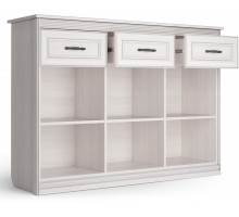 Большой комод Неаполь Ясень анкор светлый (патина "серебро")