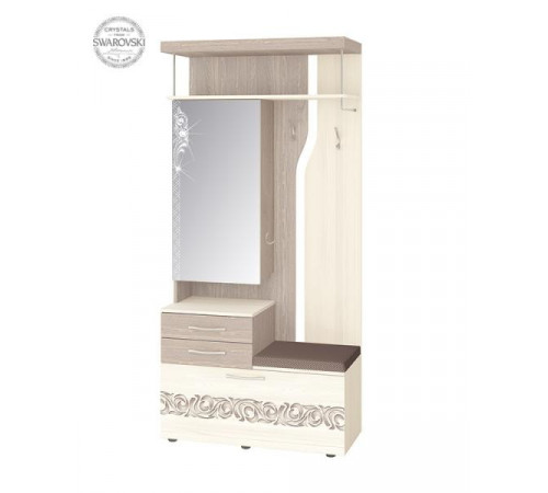 Вешалка с зеркалом Мэри 39.08 комбинированная