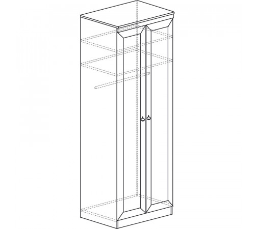 Двустворчатый шкаф для одежды в гостиную Инна 609 светлый