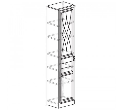 Шкаф комбинированный Лира 42 темный